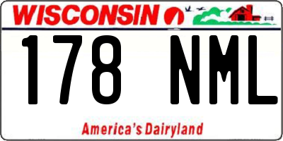 WI license plate 178NML