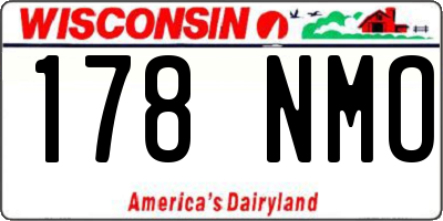 WI license plate 178NMO