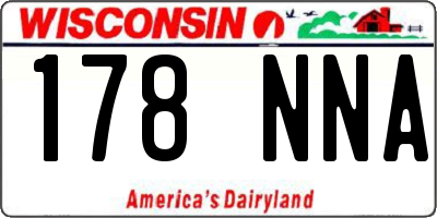 WI license plate 178NNA