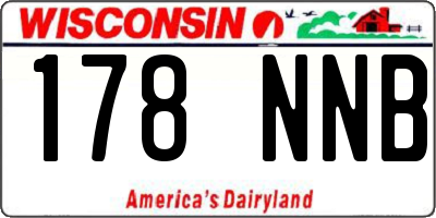 WI license plate 178NNB