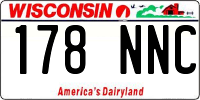 WI license plate 178NNC