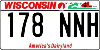 WI license plate 178NNH