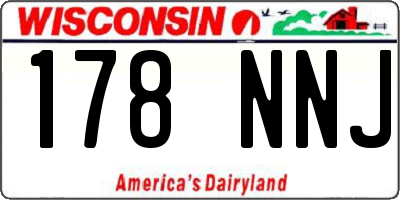 WI license plate 178NNJ