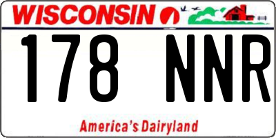 WI license plate 178NNR