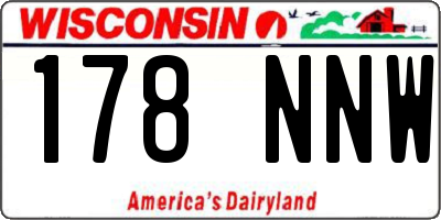 WI license plate 178NNW