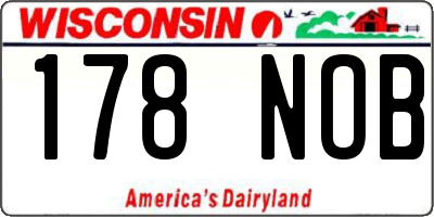 WI license plate 178NOB