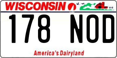 WI license plate 178NOD