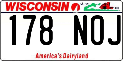 WI license plate 178NOJ