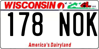 WI license plate 178NOK