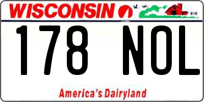 WI license plate 178NOL