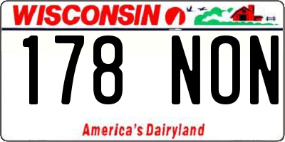 WI license plate 178NON