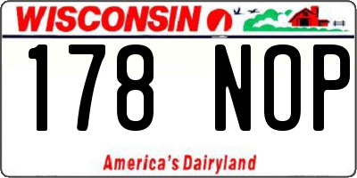 WI license plate 178NOP