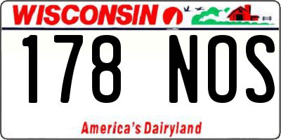 WI license plate 178NOS