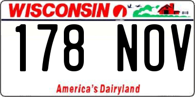 WI license plate 178NOV