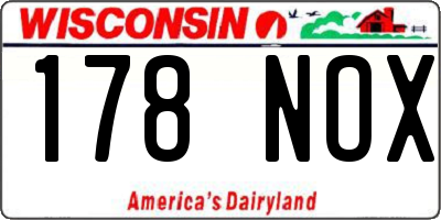 WI license plate 178NOX