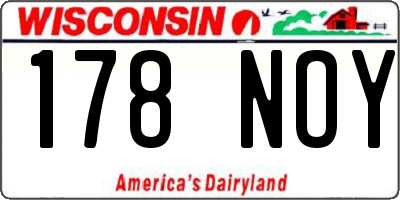 WI license plate 178NOY