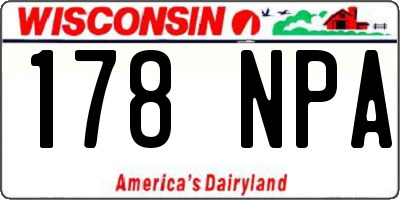 WI license plate 178NPA