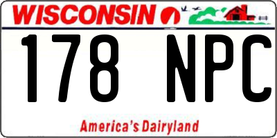 WI license plate 178NPC