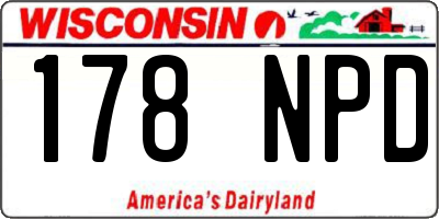 WI license plate 178NPD