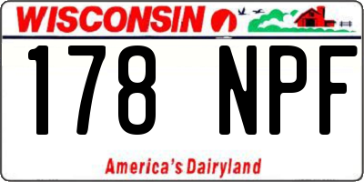 WI license plate 178NPF