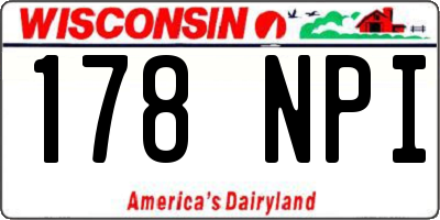 WI license plate 178NPI