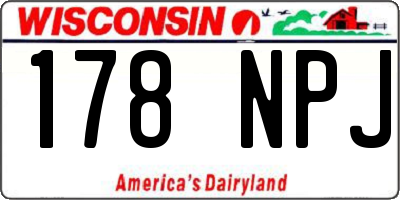 WI license plate 178NPJ