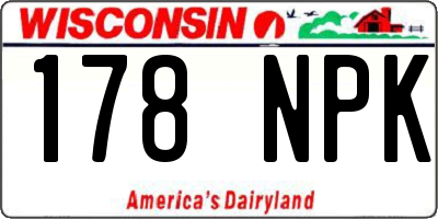 WI license plate 178NPK