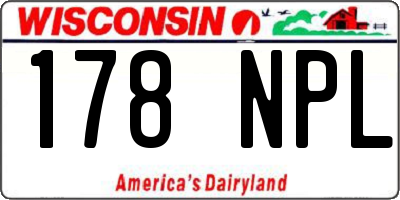 WI license plate 178NPL