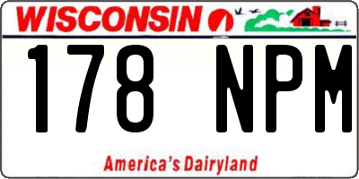 WI license plate 178NPM