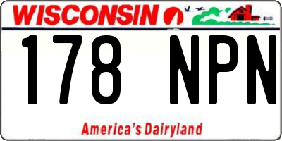 WI license plate 178NPN