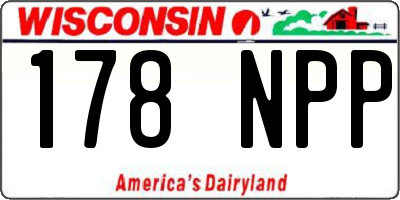 WI license plate 178NPP