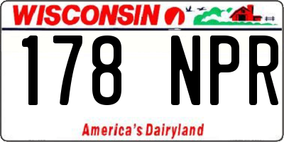 WI license plate 178NPR