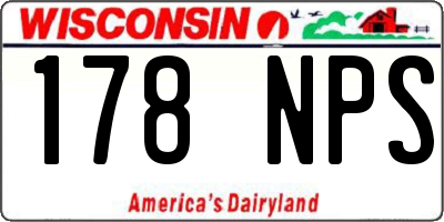 WI license plate 178NPS