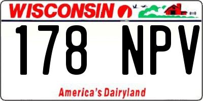 WI license plate 178NPV