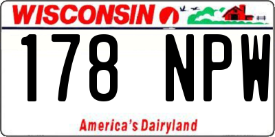 WI license plate 178NPW