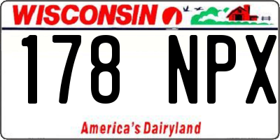 WI license plate 178NPX