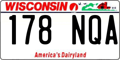 WI license plate 178NQA