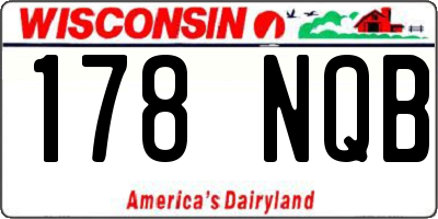 WI license plate 178NQB