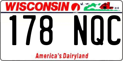 WI license plate 178NQC