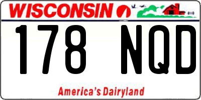 WI license plate 178NQD