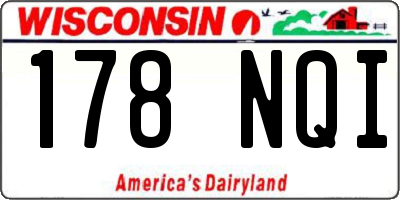 WI license plate 178NQI