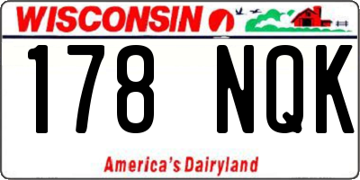 WI license plate 178NQK