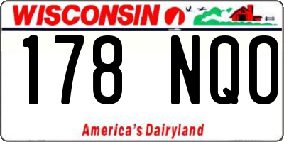 WI license plate 178NQO