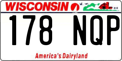 WI license plate 178NQP