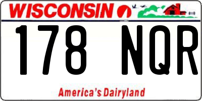 WI license plate 178NQR