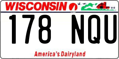 WI license plate 178NQU