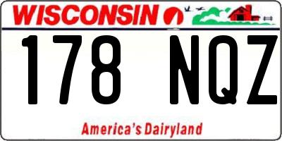 WI license plate 178NQZ