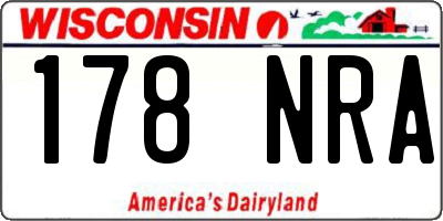 WI license plate 178NRA