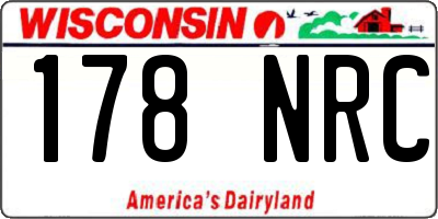 WI license plate 178NRC