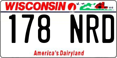 WI license plate 178NRD